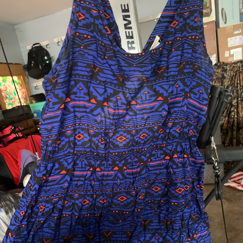 Aztec printed summer dress with Cut out back